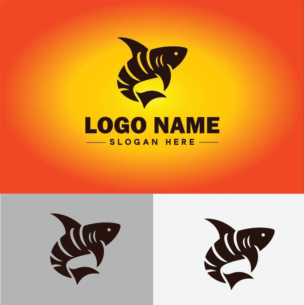 Tubarão logotipo vetor arte ícone gráficos para companhia marca o negócio ícone Tubarão logotipo modelo