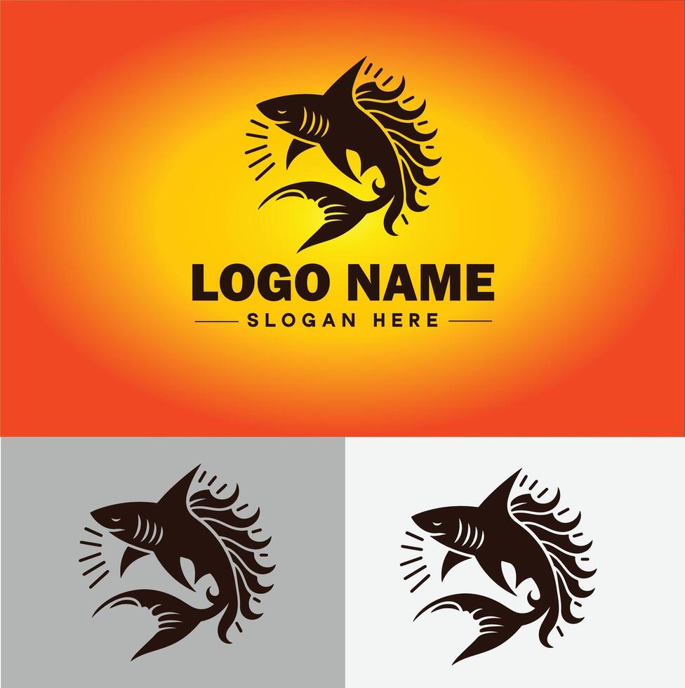 Tubarão logotipo vetor arte ícone gráficos para companhia marca o negócio ícone Tubarão logotipo modelo