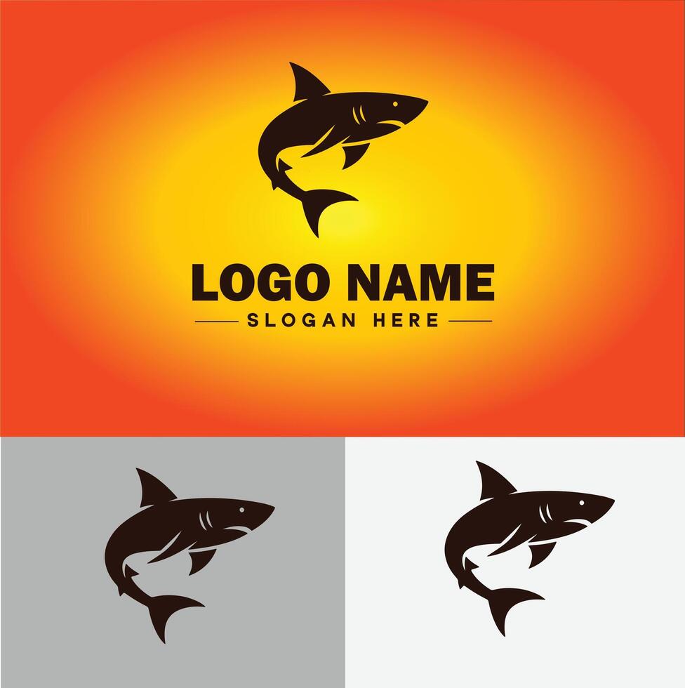 Tubarão logotipo vetor arte ícone gráficos para companhia marca o negócio ícone Tubarão logotipo modelo