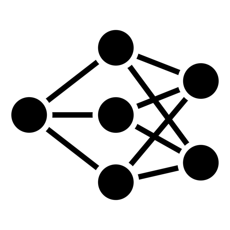 neural rede ícone linha vetor ilustração
