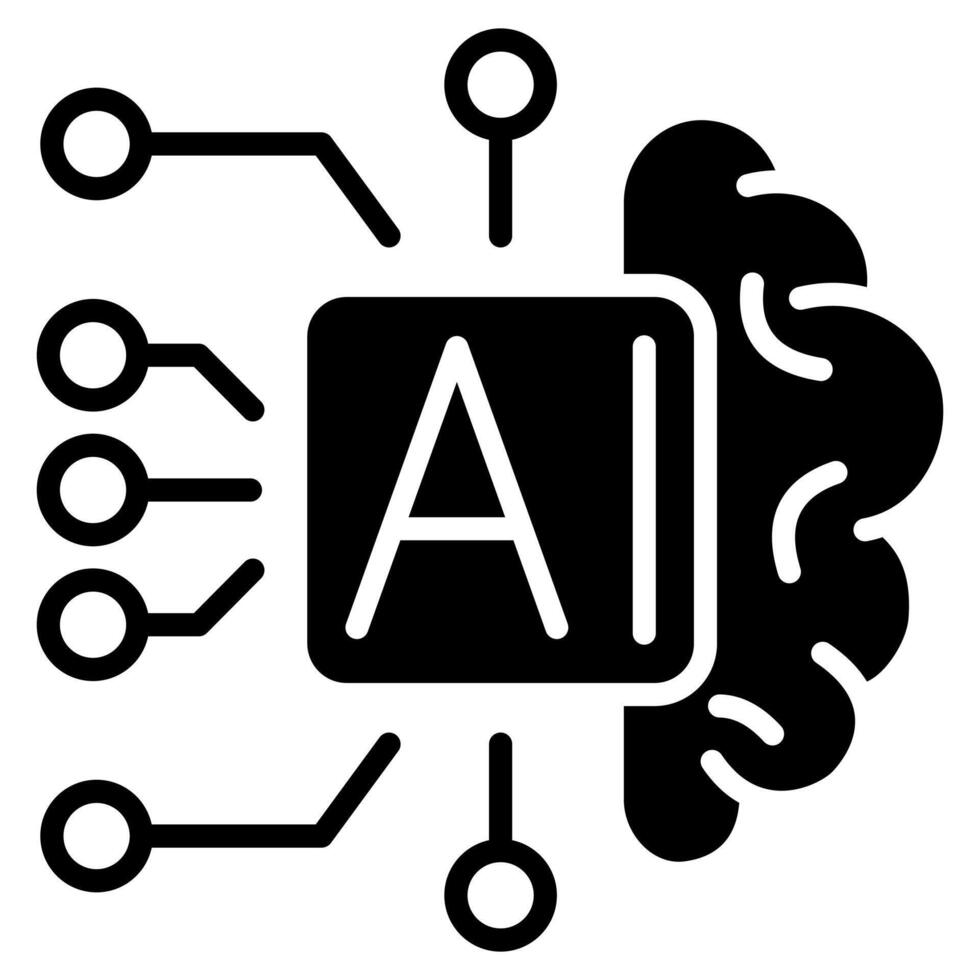 artificial inteligência ícone linha vetor ilustração