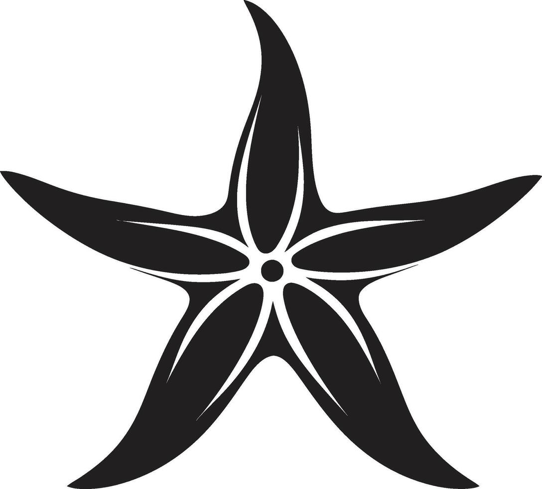 refinado oceânico graça Preto vetor estrelas do mar oceânico elegância estrelas do mar logotipo marca