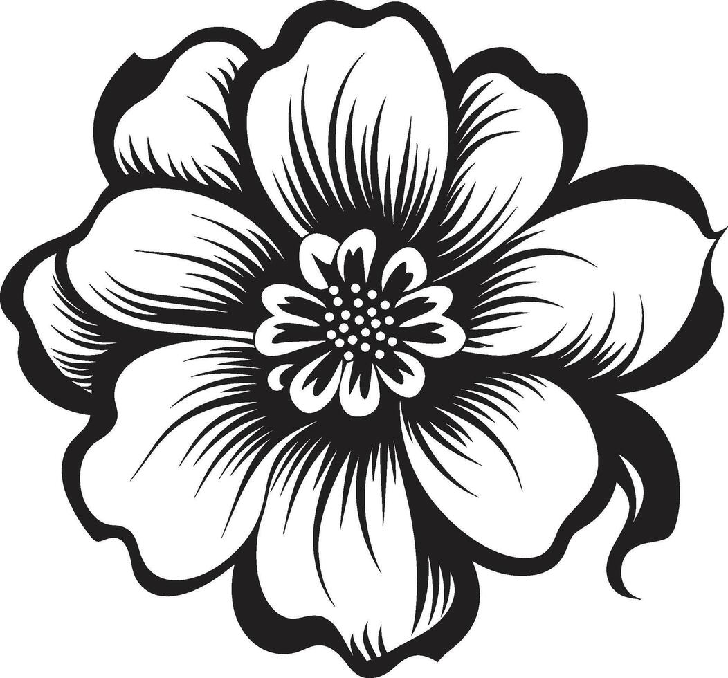 solteiro Flor à moda vetor Projeto minimalista flor ícone monocromático chique