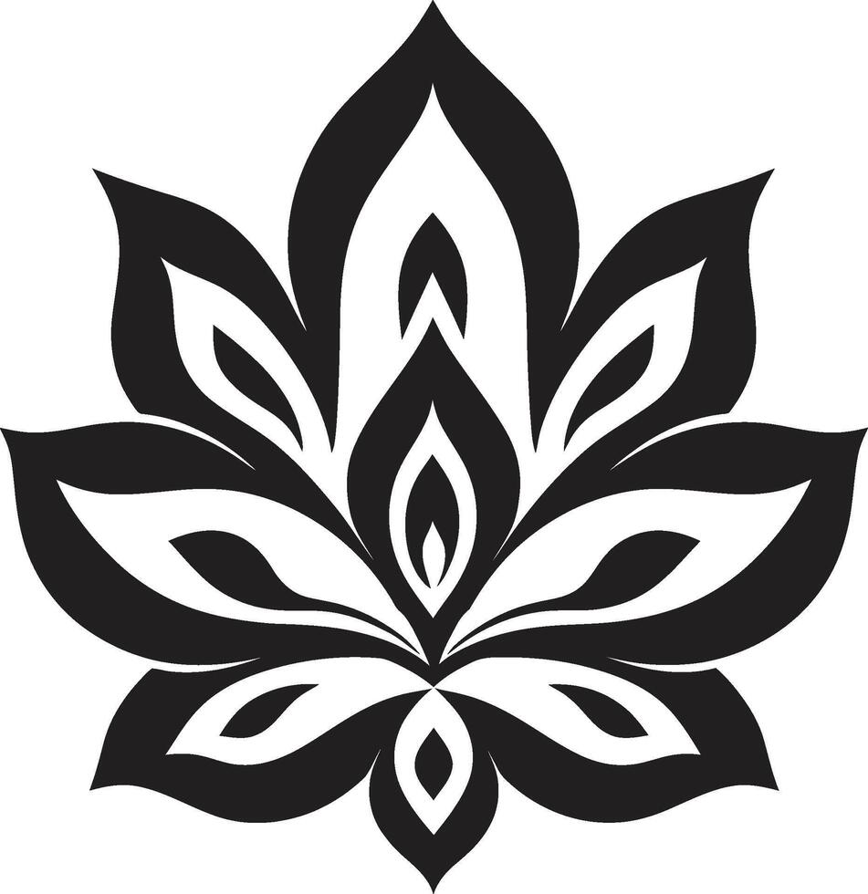 monocromático flor ícone elegante emblema marca à moda solteiro flor icônico emblema detalhe vetor