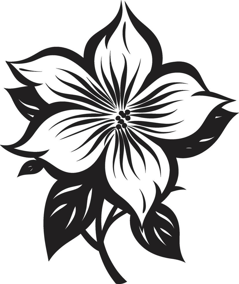singular pétala ícone Preto emblema detalhe artístico floral chique vetor monótono detalhe