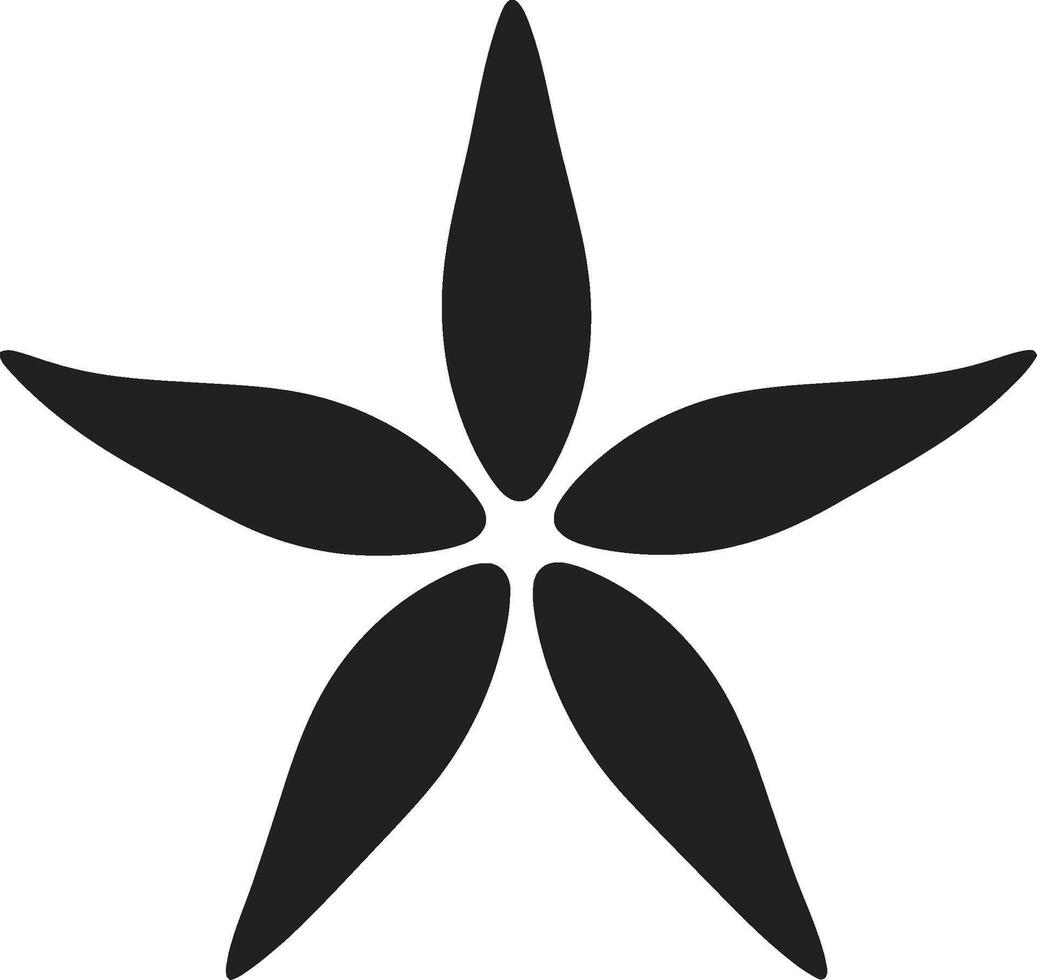 gracioso marinho silhueta Preto ícone beira-mar esplendor estrelas do mar ícone Projeto vetor