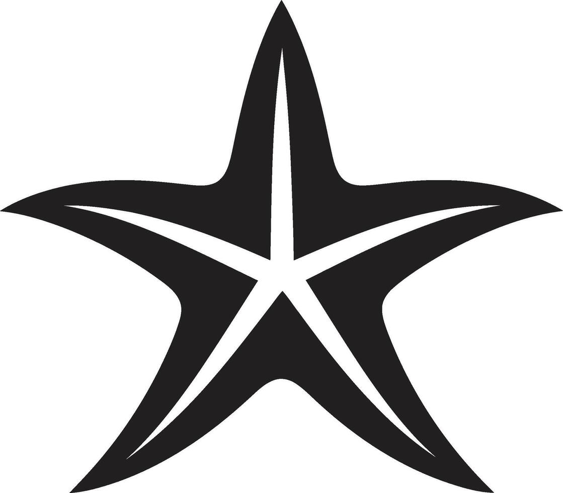 embaixo da agua apelo estrelas do mar logotipo emblema refinado oceânico graça Preto vetor ícone