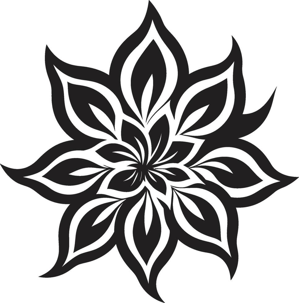 artístico floral estilo monocromático emblemático botânico essência icônico vetor emblema