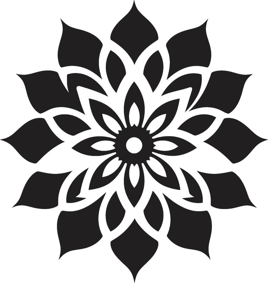 solteiro pétala emblema icônico vetor Projeto artístico flor Projeto Preto emblemático símbolo