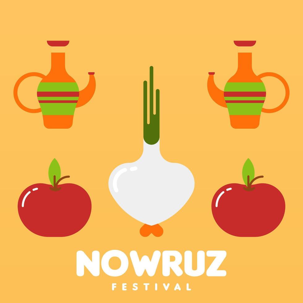 feliz nowruz festival rede bandeira fundo ilustração vetor