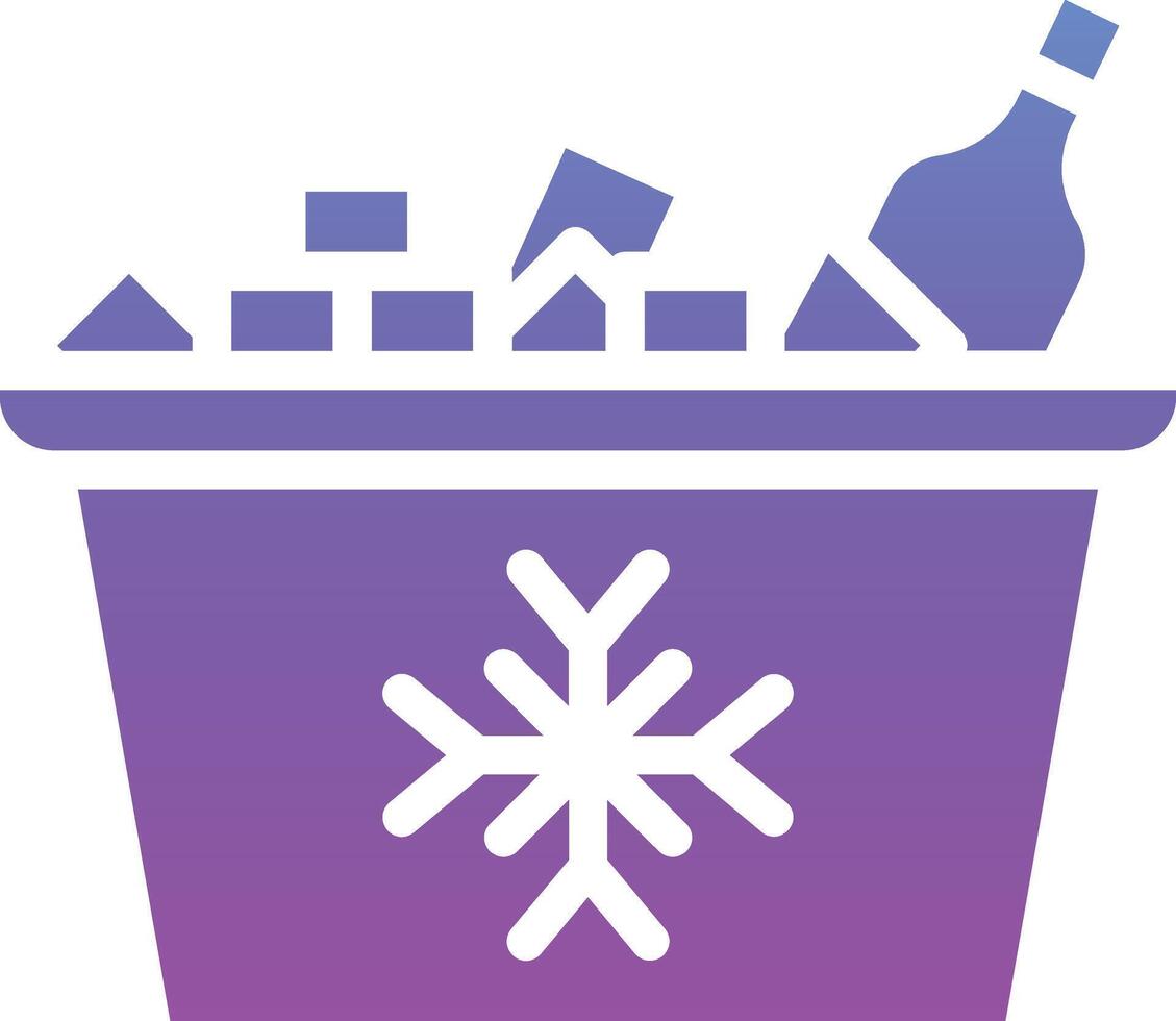 ícone de vetor de balde de gelo