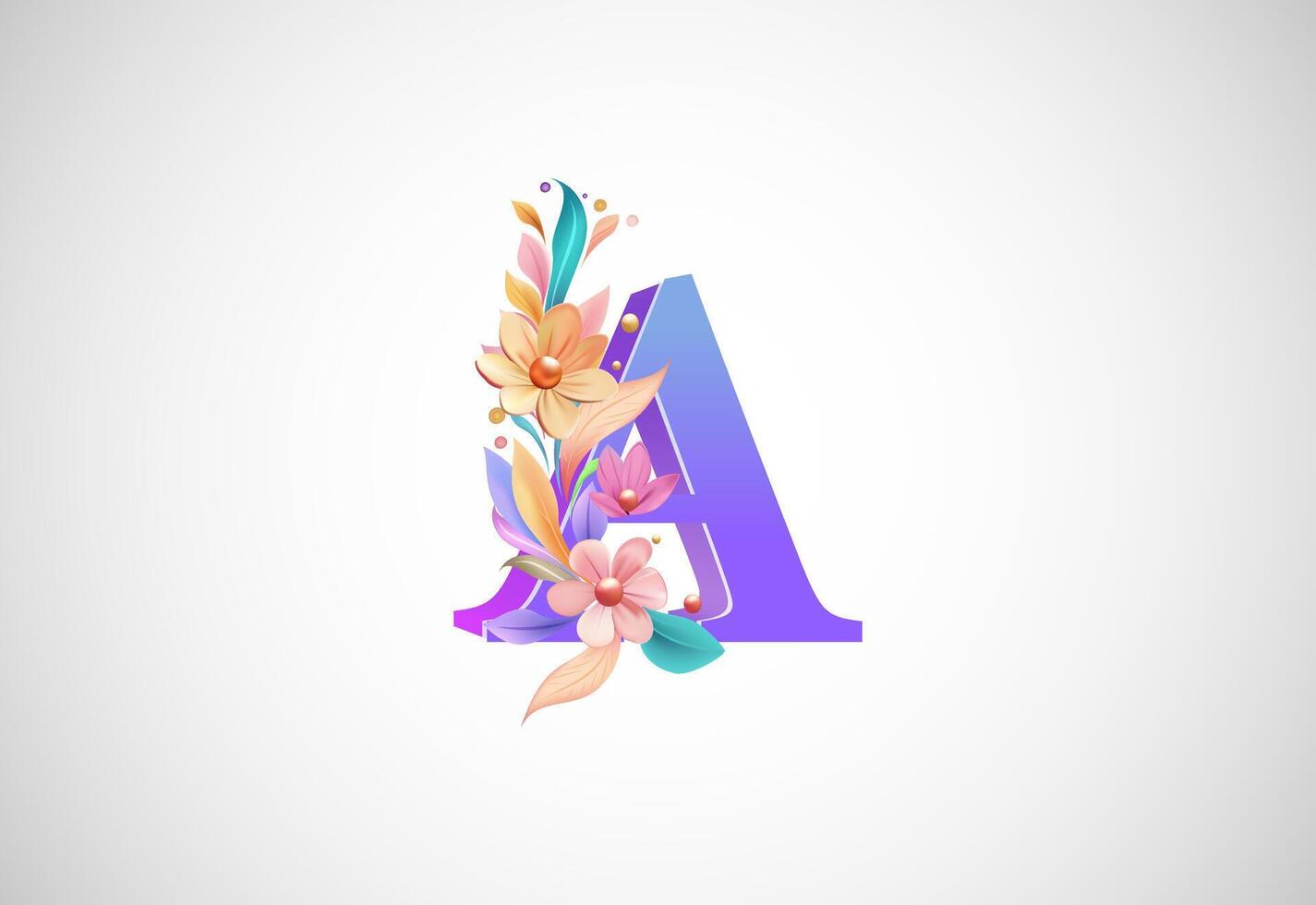 floral alfabeto uma. logotipo para Casamento convites, cumprimento cartão, aniversário, logotipo, poster de outros Ideias vetor