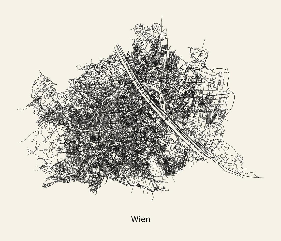cidade estrada mapa do Viena Áustria vetor
