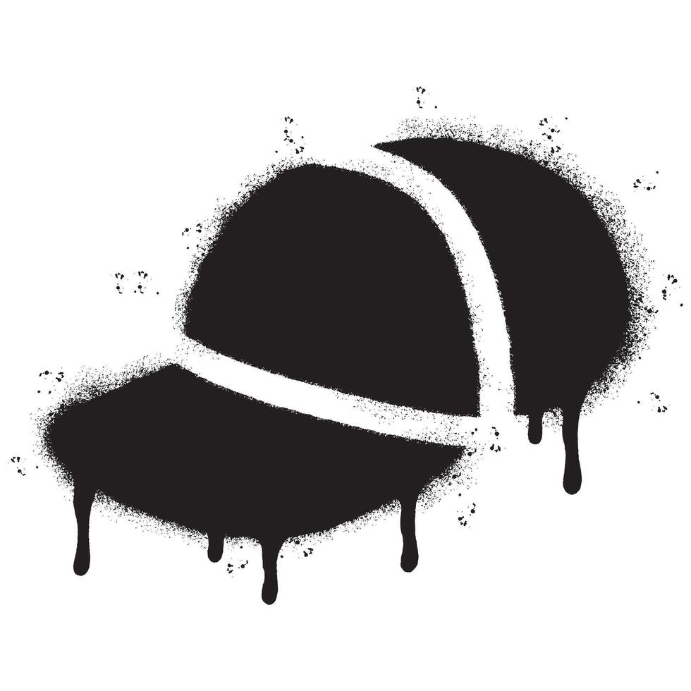 spray pintado grafite chapéu ícone pulverizado isolado com uma branco fundo. grafite chapéu símbolo com sobre spray dentro Preto sobre branco. vetor