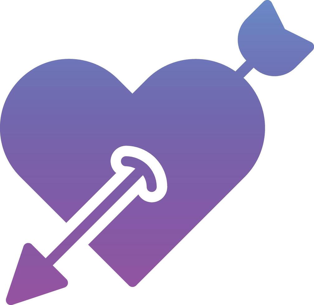 ícone de vetor de seta de coração