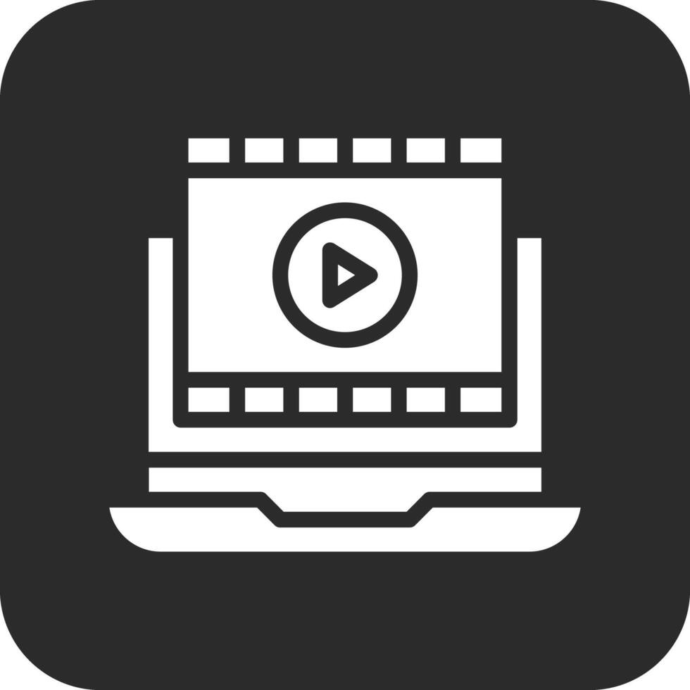 filme em computador portátil vetor ícone