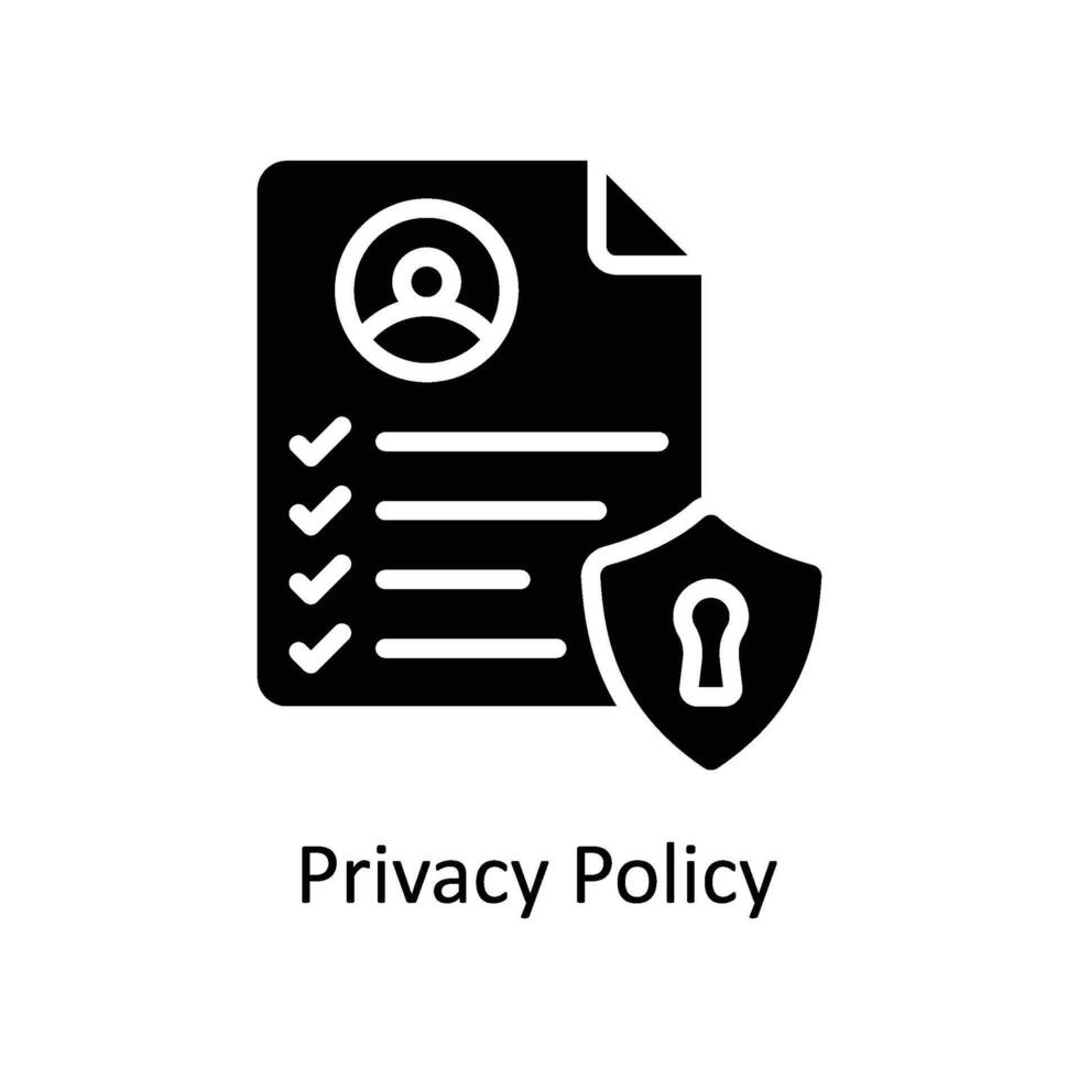 privacidade política vetor sólido ícone estilo ilustração. eps 10 Arquivo
