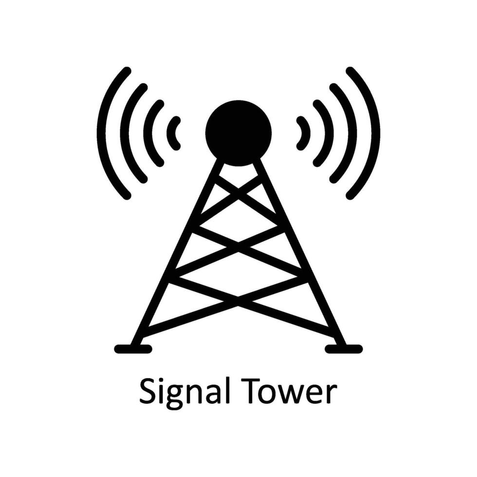 sinal torre vetor sólido ícone estilo ilustração. eps 10 Arquivo