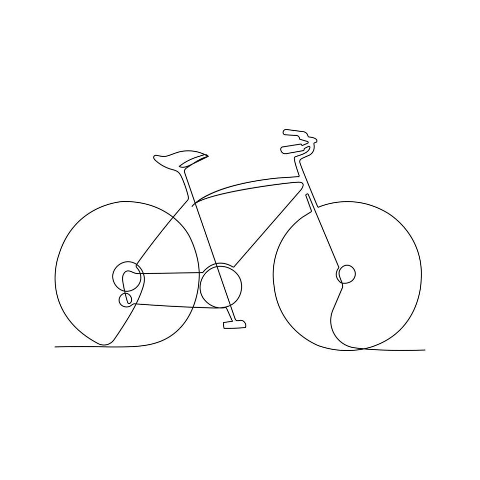 contínuo solteiro linha desenhando do bicicleta e bicicleta dia conceito 1 linha vetor arte ilustração