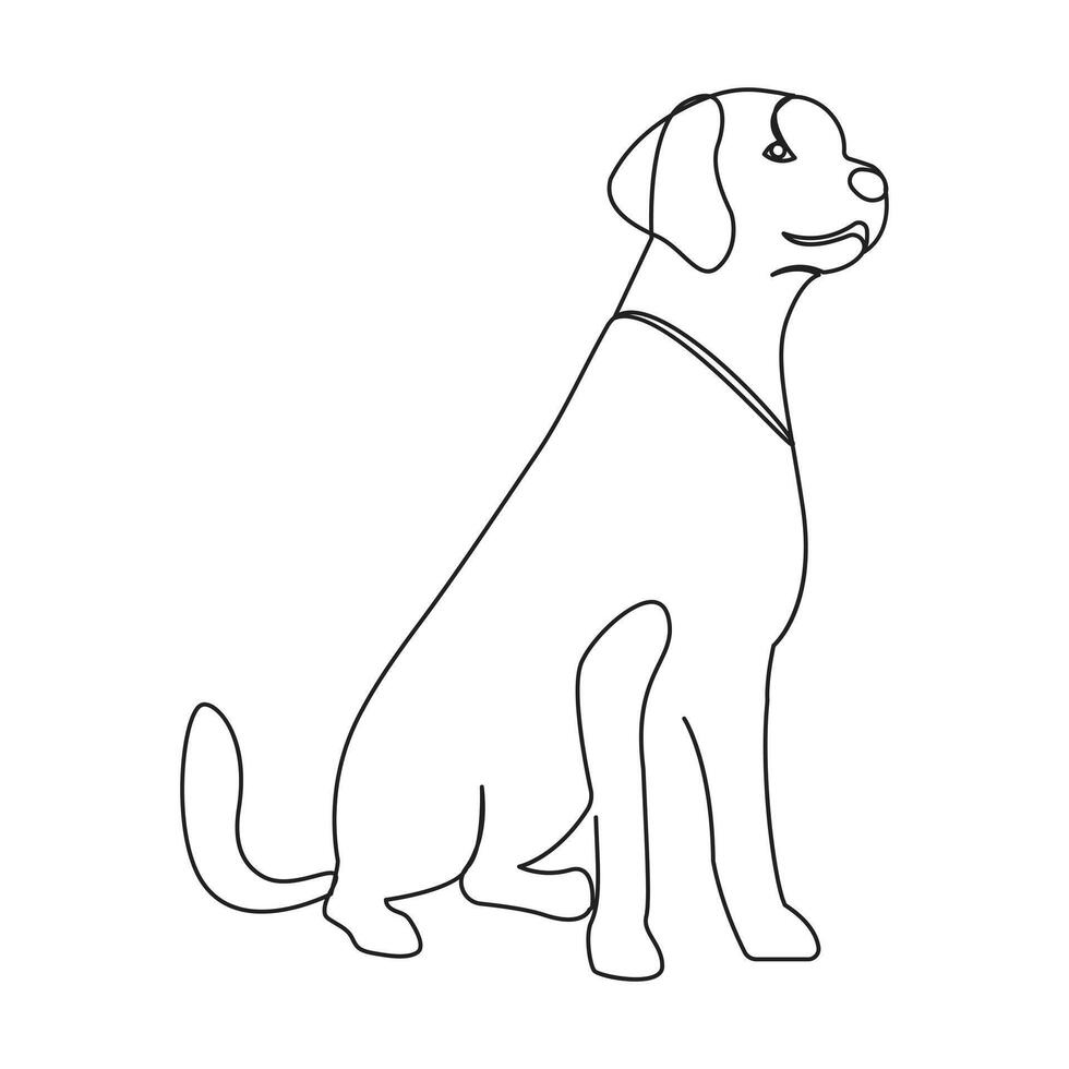 contínuo 1 linha animal cachorro esboço vetor arte desenhando e mundo animais selvagens dia solteiro linha arte vetor ilustração Projeto