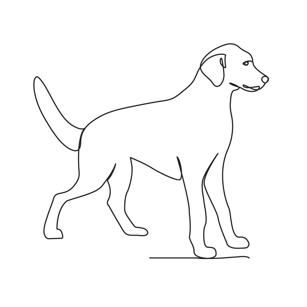 contínuo 1 linha animal cachorro esboço vetor arte desenhando e mundo animais selvagens dia solteiro linha arte vetor ilustração Projeto