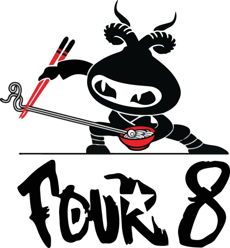 design de logotipo ninja vetor