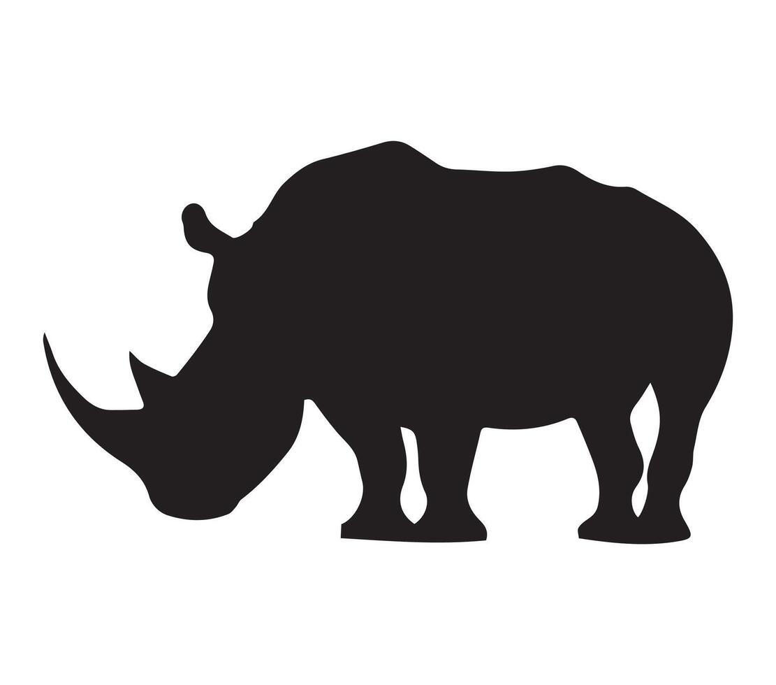 africano branco rinoceronte vetor ilustração Projeto arte.