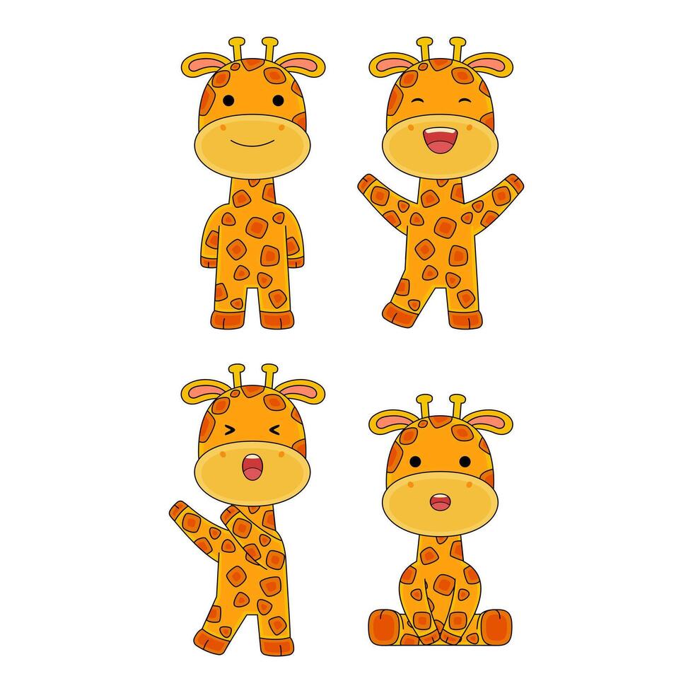 fofa girafa personagem vetor ilustração