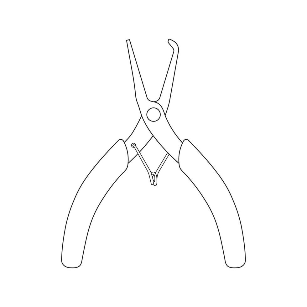 mão desenhado crianças desenhando desenho animado vetor ilustração Dividido anel alicate ícone isolado em branco fundo