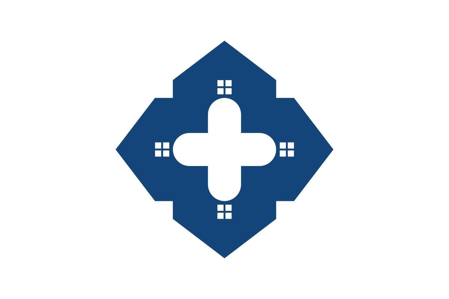 médico logotipo Projeto com casa logotipo conceito Prêmio vetor