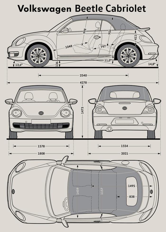 vw besouro cabriolet 2016 carro projeto vetor