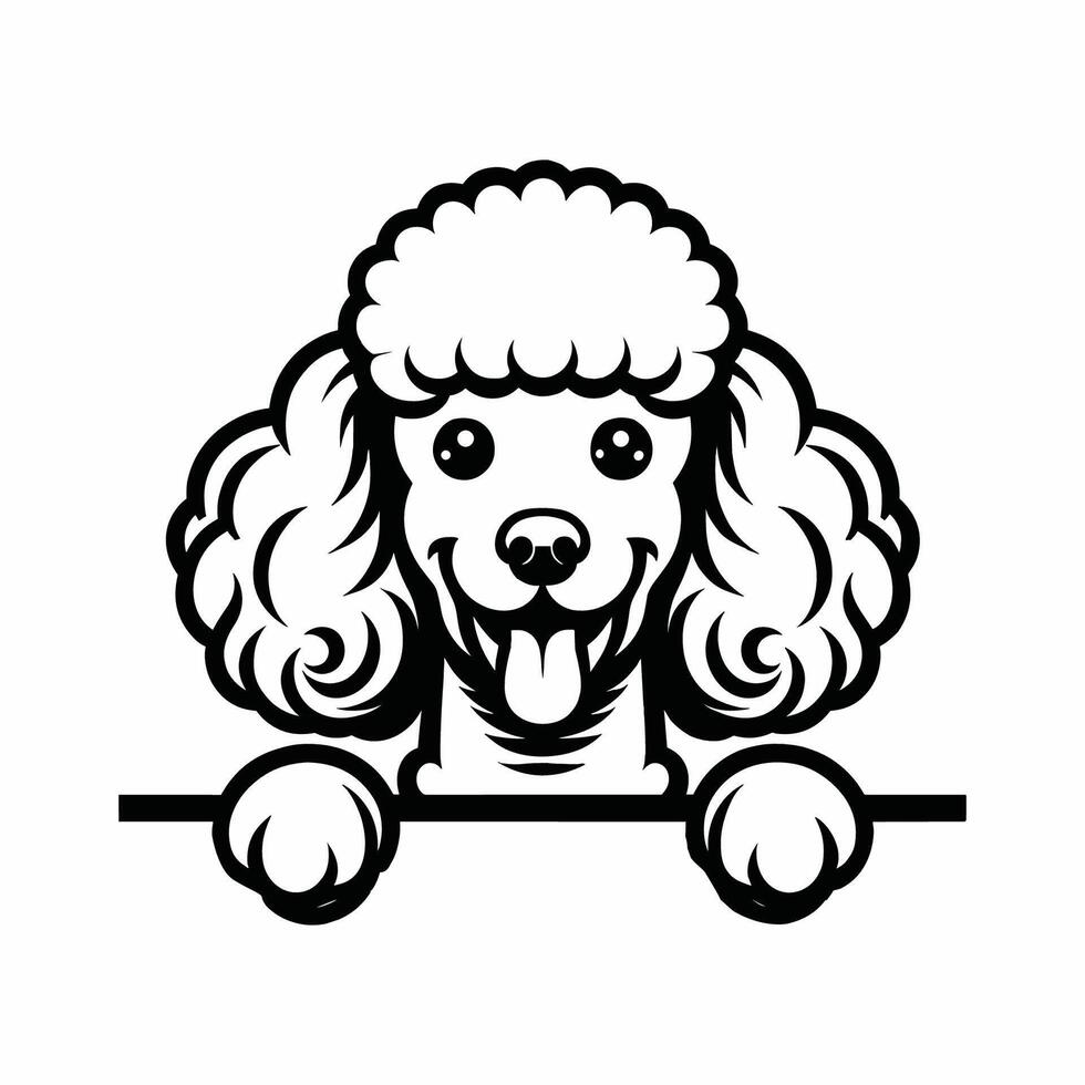 ai gerado elegante poodle cachorro espreitar isolado ilustração pró vetor