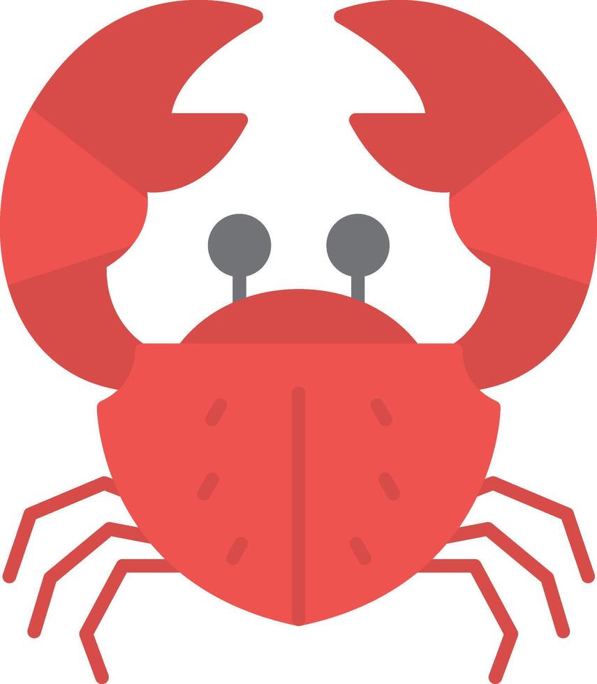 ícone plano de caranguejo vetor