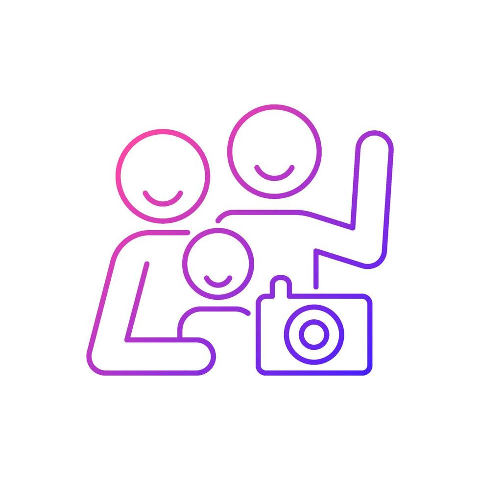 ícone de vetor linear de gradiente de foto de família