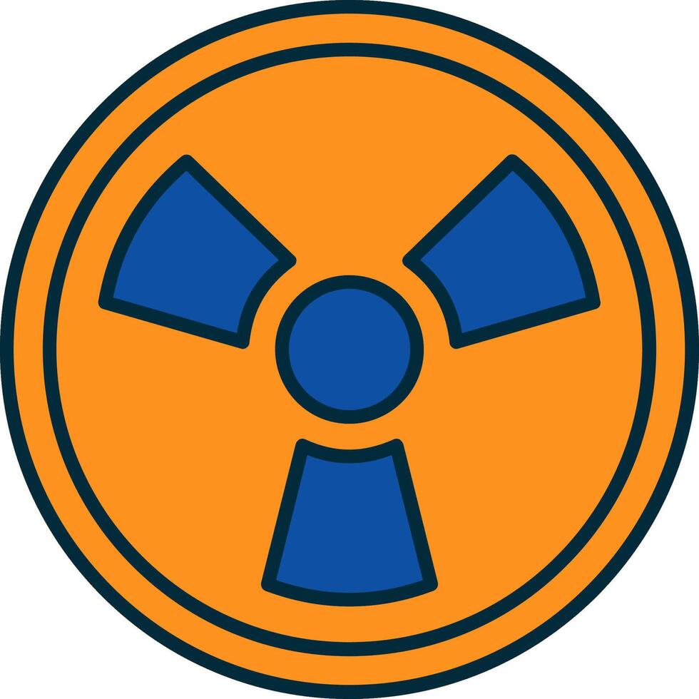 nuclear linha preenchidas dois cores ícone vetor