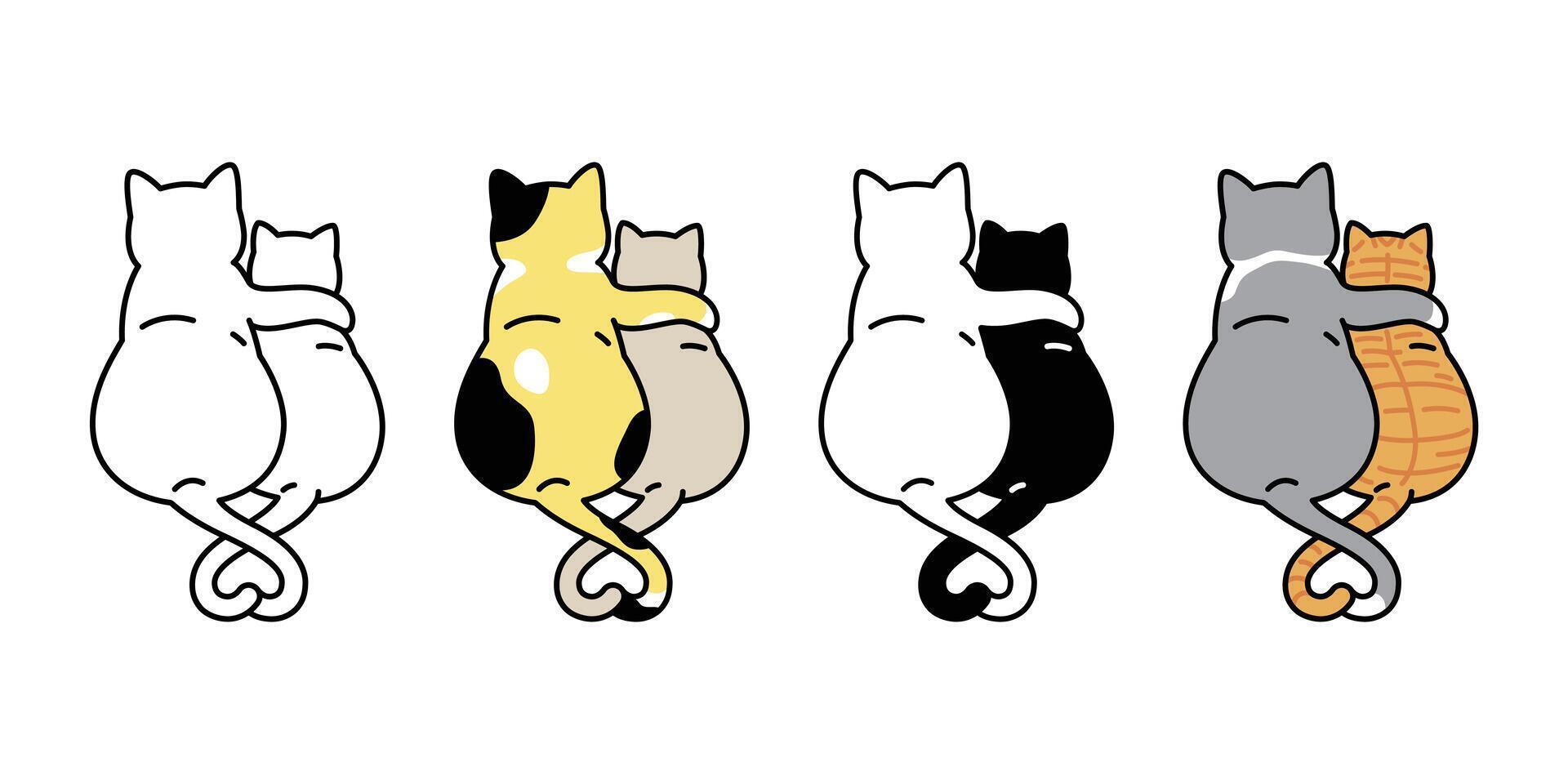 gato vetor gatinho namorados coração chita ícone logotipo símbolo desenho animado personagem ilustração rabisco Projeto