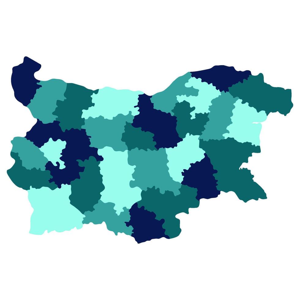 Bulgária mapa. mapa do Bulgária dentro administrativo províncias dentro multicolorido vetor