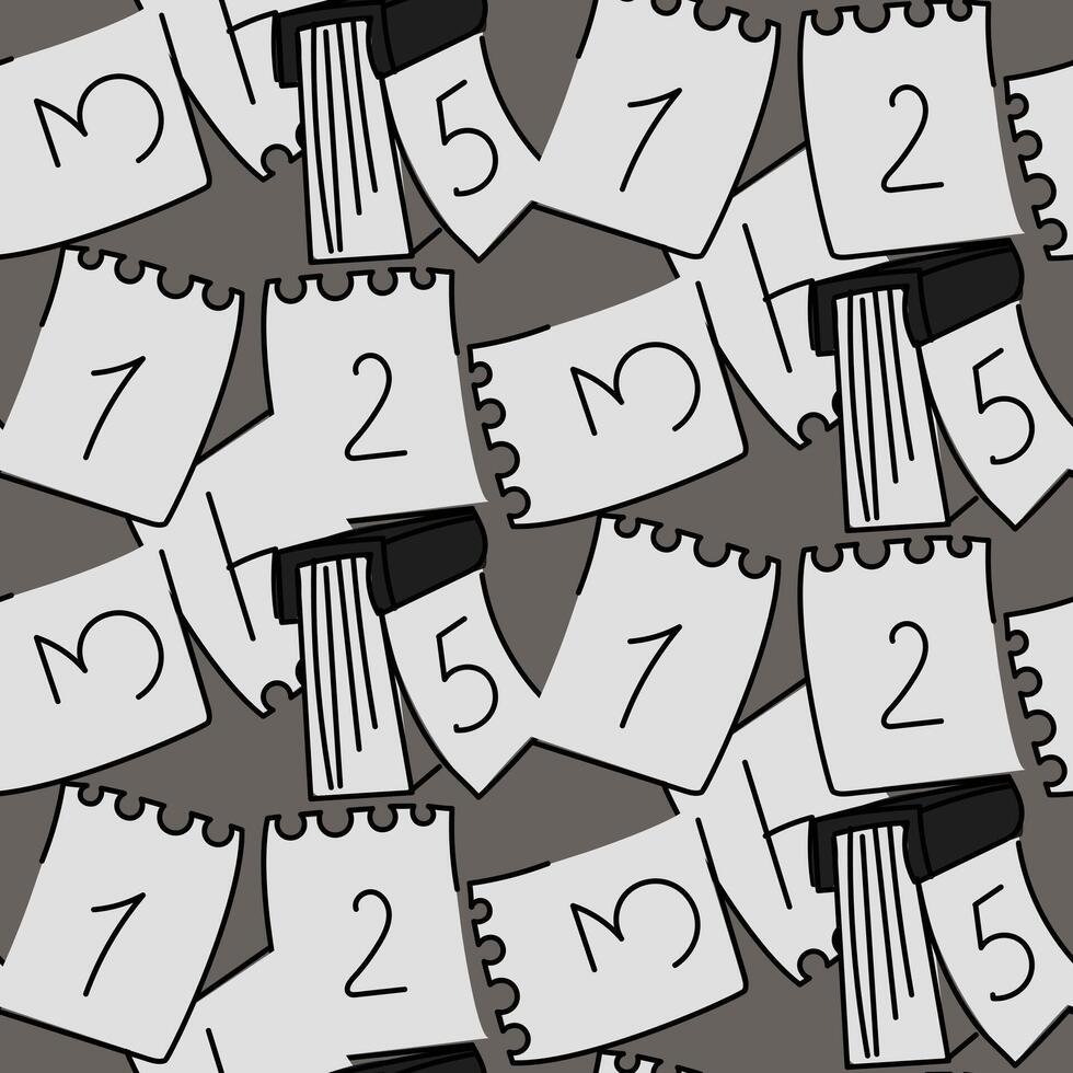 a padronizar do arrancar calendário folhas com números é plano. calendário com folhas, isolado desatado padronizar em uma cinzento fundo. a símbolo para contando dias. vetor ilustração