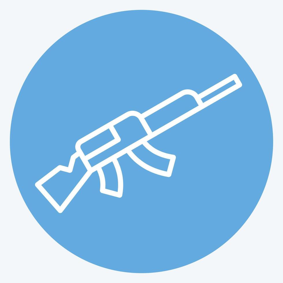ícone Franco atirador rifle 2. relacionado para armas símbolo. azul olhos estilo. simples Projeto editável. simples ilustração vetor