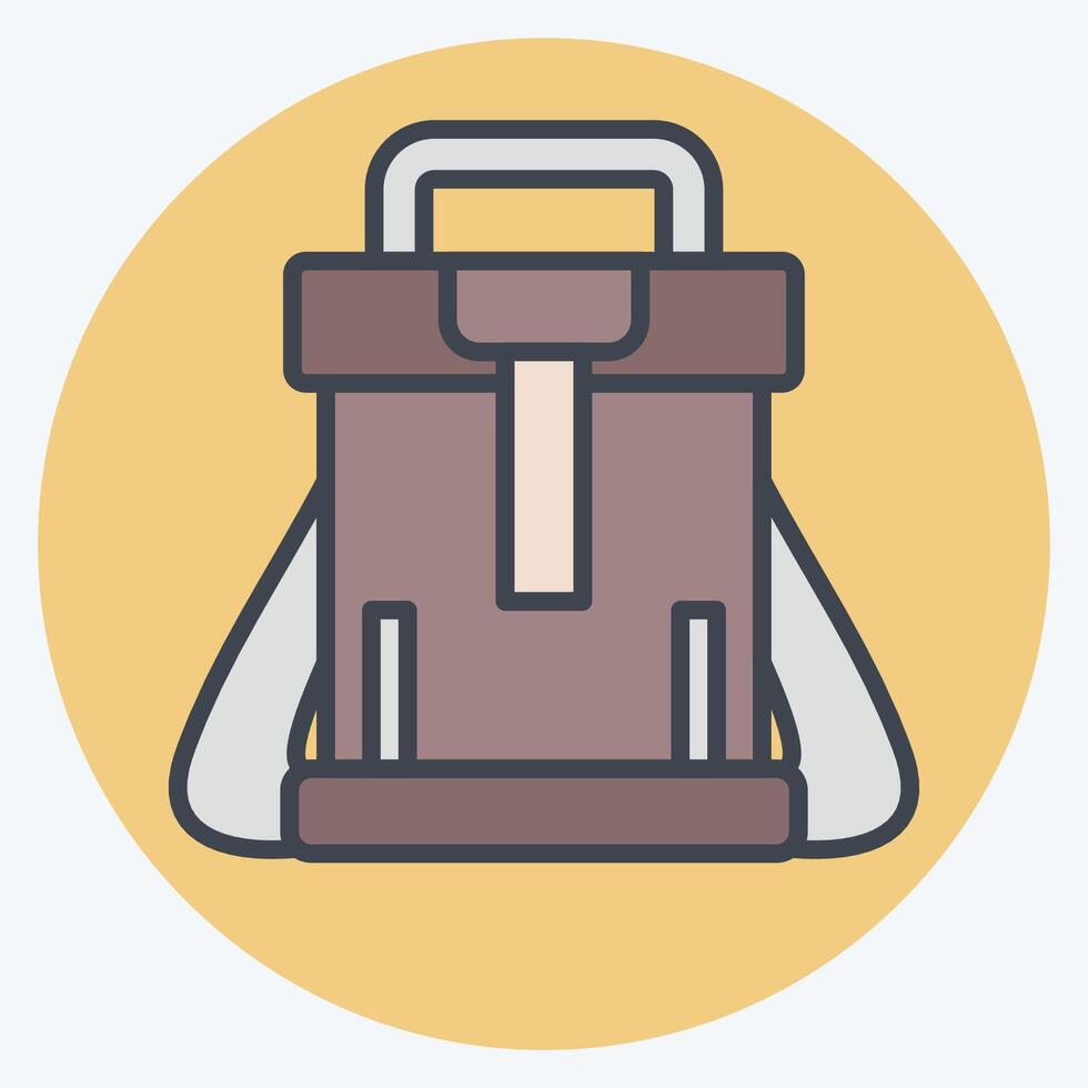 ícone mochila. relacionado para hipster símbolo. cor companheiro estilo. simples Projeto editável. simples ilustração vetor