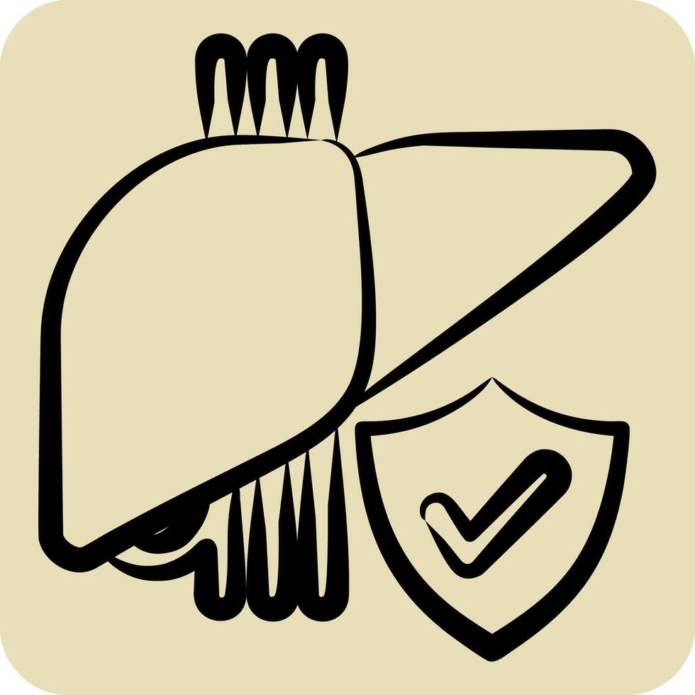 ícone fígado resolver. relacionado para hepatologista símbolo. mão desenhado estilo. simples Projeto editável. simples ilustração vetor
