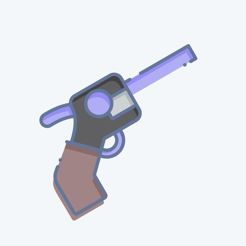 ícone revólver. relacionado para armas símbolo. rabisco estilo. simples Projeto editável. simples ilustração vetor