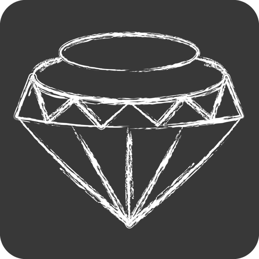 ícone diamante. relacionado para hipster símbolo. giz estilo. simples Projeto editável. simples ilustração vetor