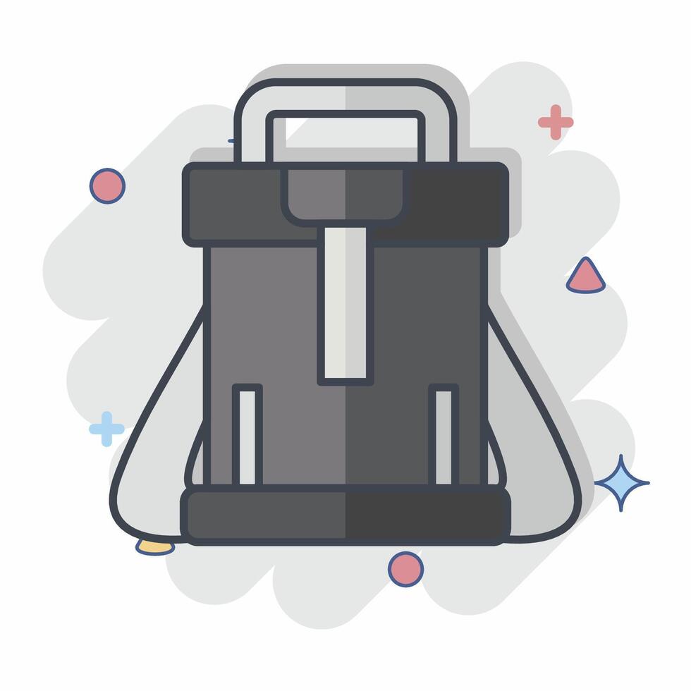 ícone mochila. relacionado para hipster símbolo. quadrinho estilo. simples Projeto editável. simples ilustração vetor