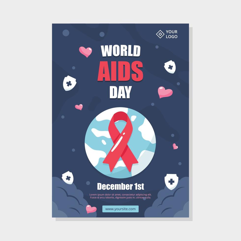 pôster do dia mundial da aids vetor