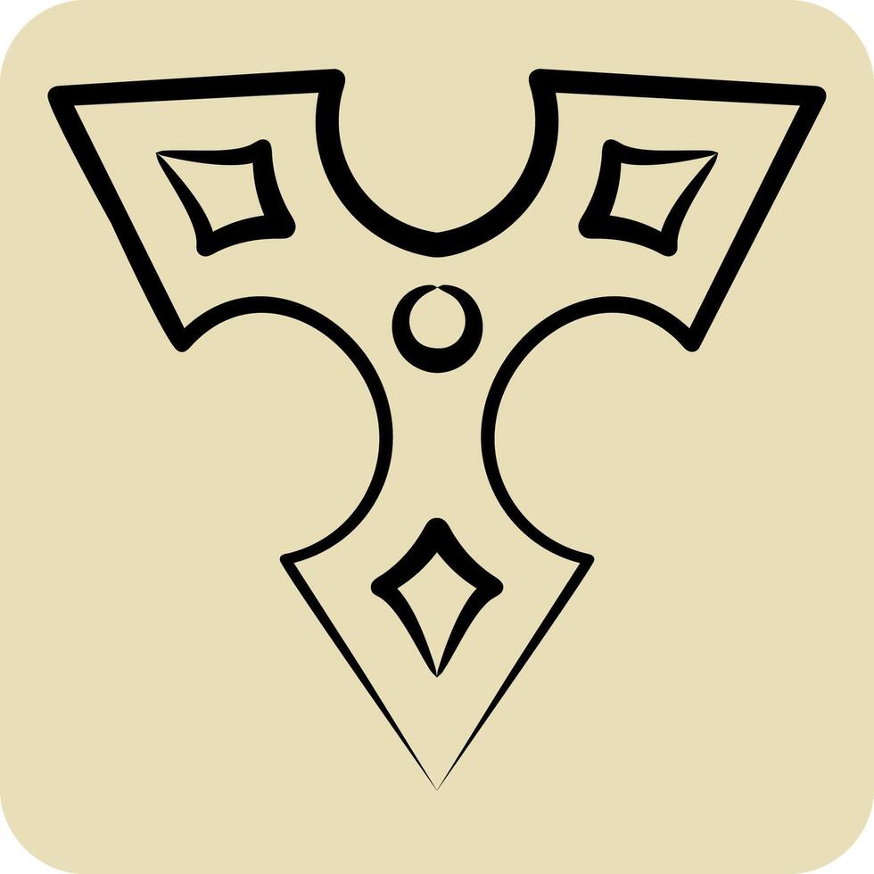 ícone shuriken. relacionado para armas símbolo. mão desenhado estilo. simples Projeto editável. simples ilustração vetor