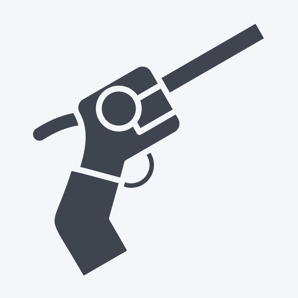 ícone revólver. relacionado para armas símbolo. glifo estilo. simples Projeto editável. simples ilustração vetor