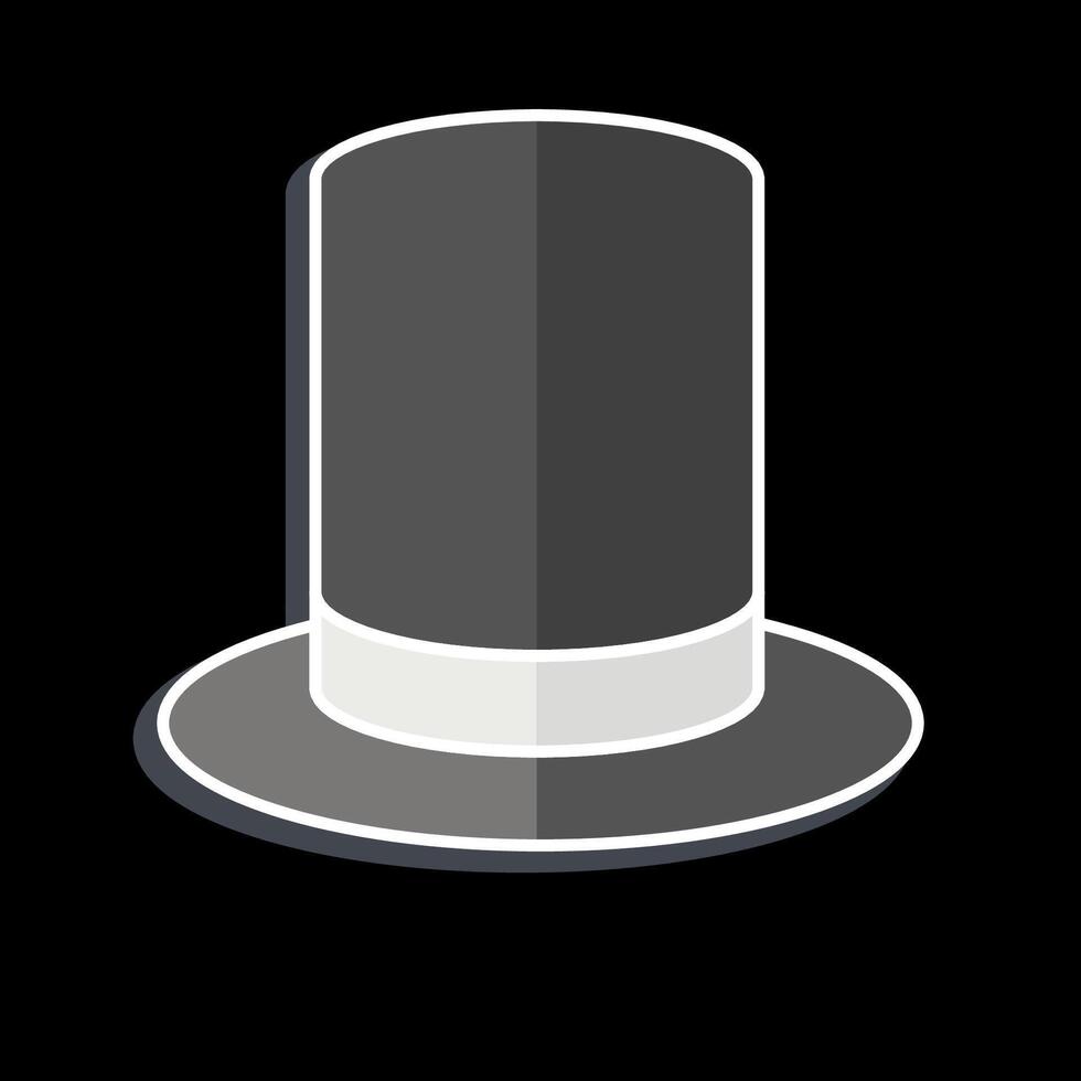 ícone topo chapéu. relacionado para Magia símbolo. lustroso estilo. simples Projeto editável. simples ilustração vetor