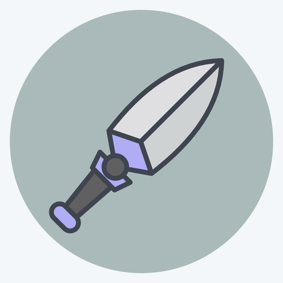 ícone kunai. relacionado para armas símbolo. cor companheiro estilo. simples Projeto editável. simples ilustração vetor