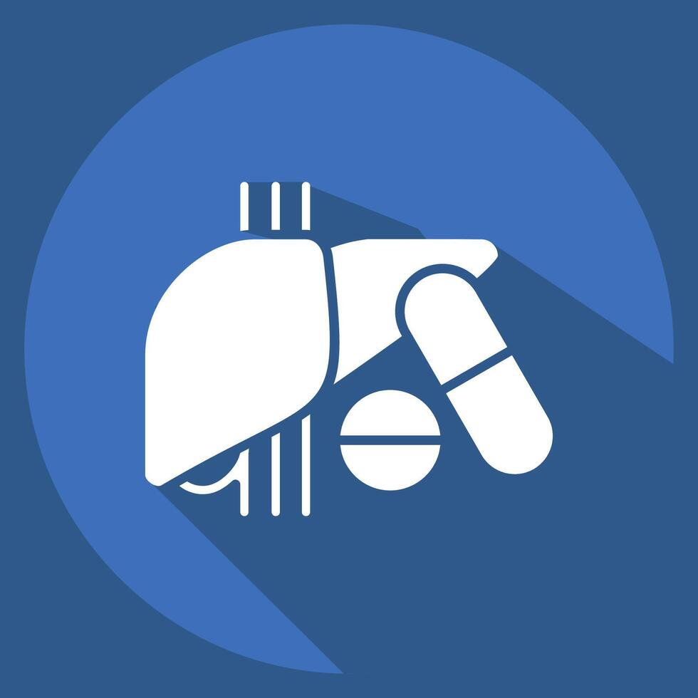 ícone medicamento. relacionado para hepatologista símbolo. grandes sombra estilo. simples Projeto editável. simples ilustração vetor